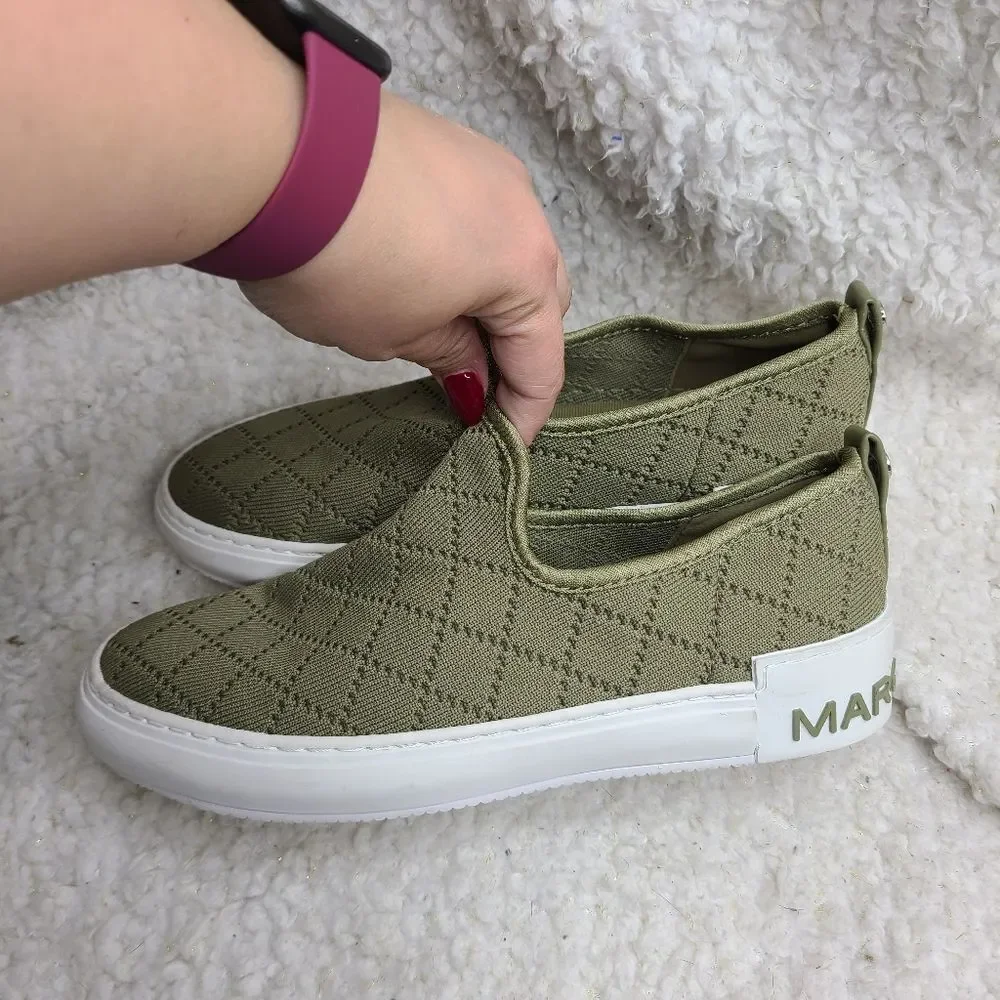 Marc Fisher MFDELYA Olive Green Slip On Loafers‎ Flat Shoes sz 7.5